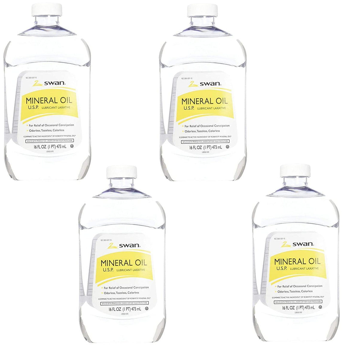 Scrubbles Swan mineral oil front bottle view showing label and clear oil for multipurpose use