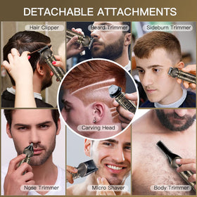 Scttomon hair clipper with guide combs displayed for length control benefit