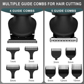 Scttomon clipper with guide combs illustrating length options for head and body