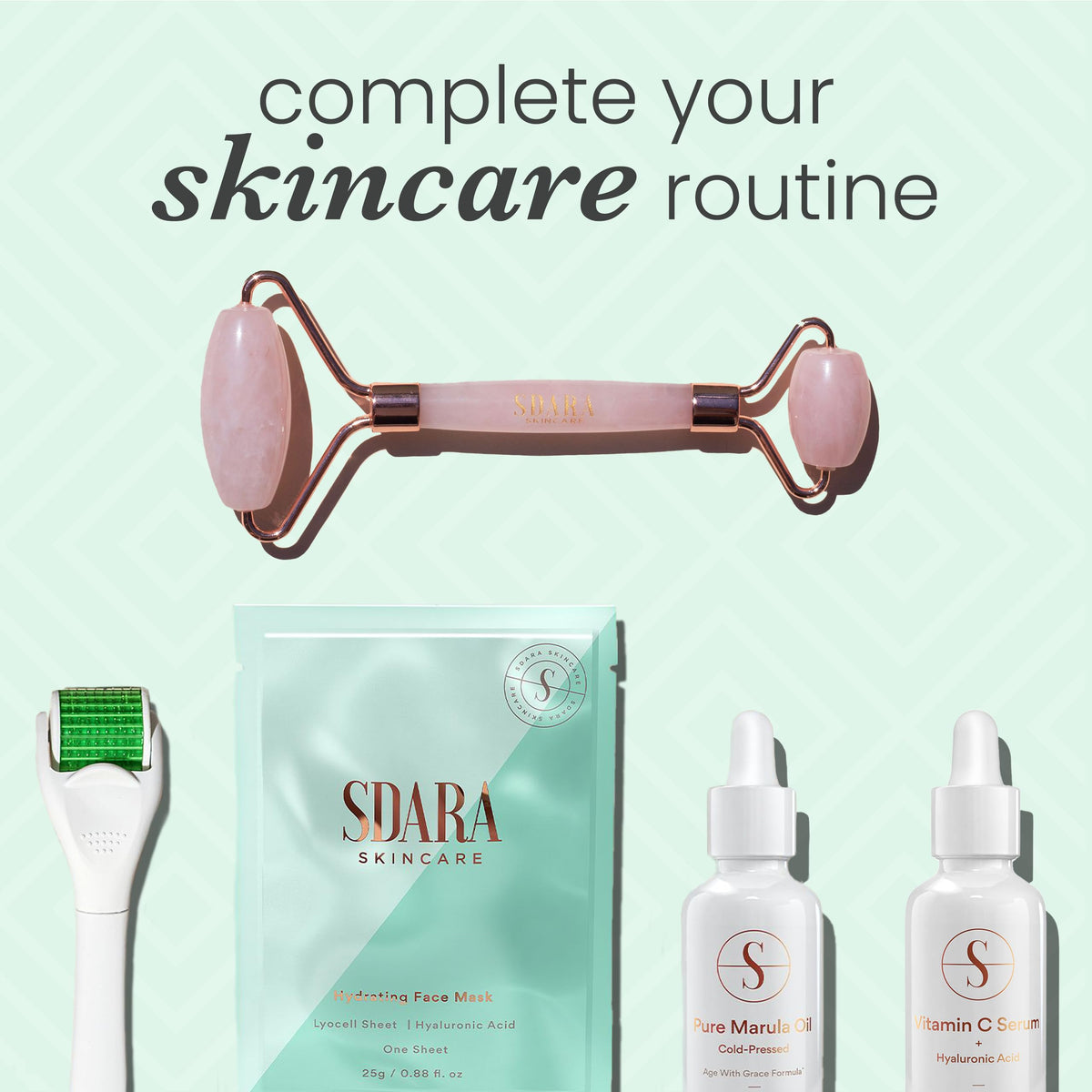 Sdara Skincare derma roller size comparison next to coin for scale