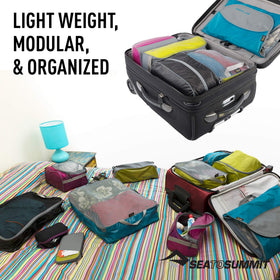 Sea to Summit pouch held in hand showing compact scale and space-saving benefit