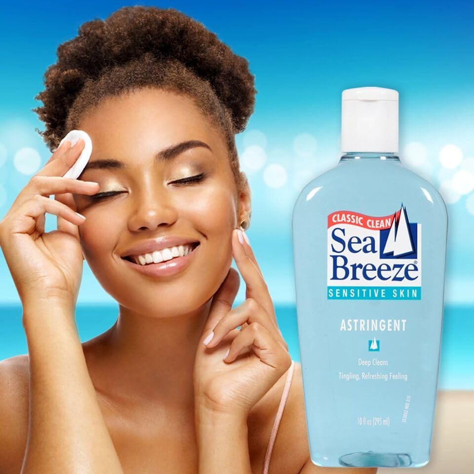 Seabreeze on cotton pad demonstrating easy makeup and oil removal