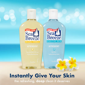 Seabreeze in bathroom lifestyle setting showing routine-ready, convenient pack