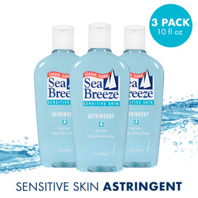 Seabreeze close-up label detail highlighting product name and sensitive formula