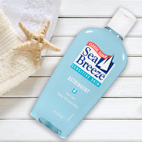 Seabreeze applied to cotton pad illustrating easy application and effective cleansing