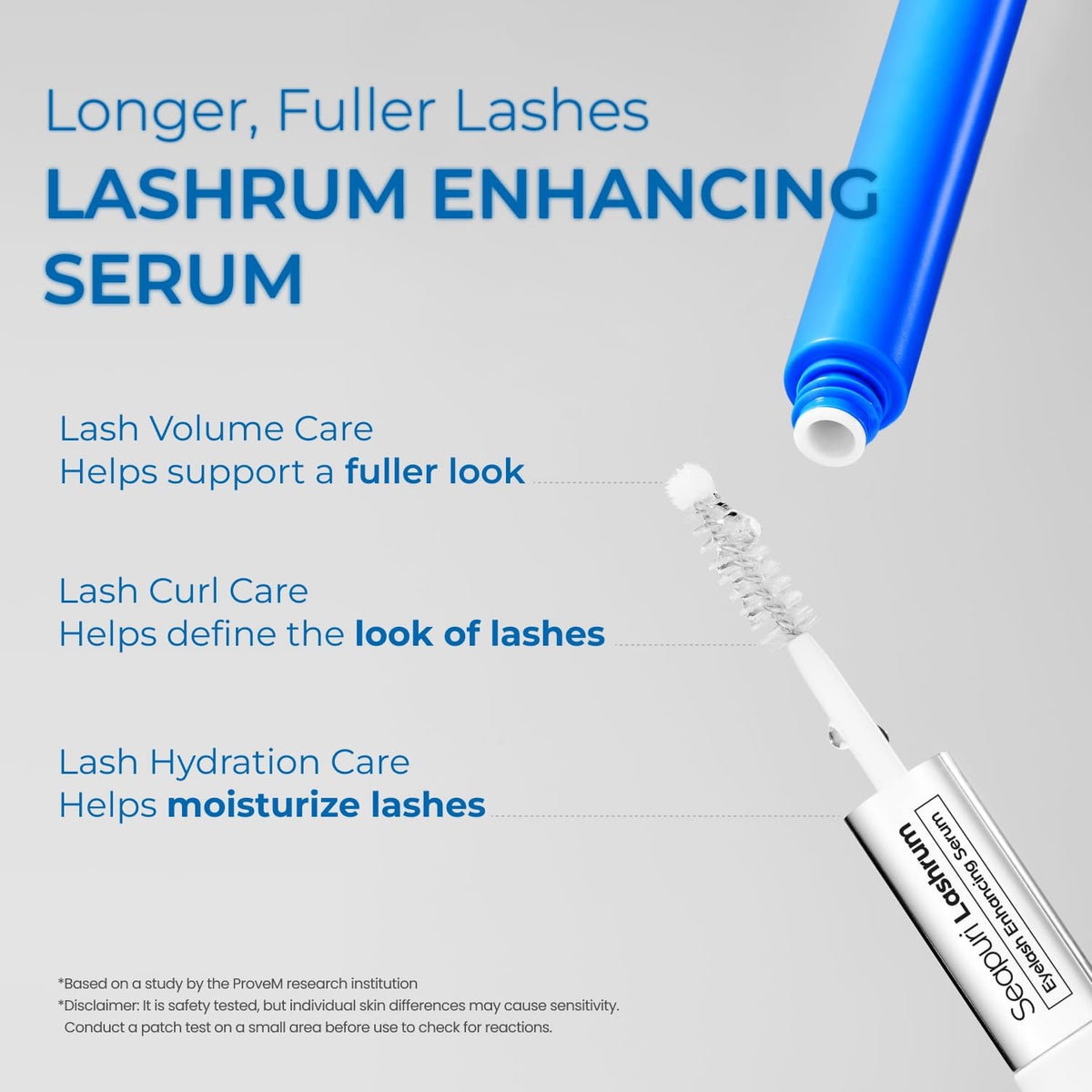 Seapuri Lashrum lightweight serum texture showing smooth finish