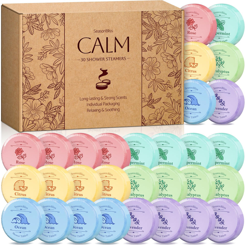 SeasonBliss front packaging showing 30-piece set and scent labels for gifting