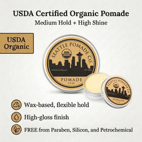 SEATTLE POMADE CO. fingers scooping pomade demonstrating easy warming and spreadability