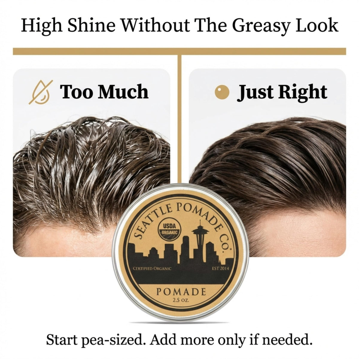 SEATTLE POMADE CO. jar label detail displaying USDA organic and ingredient clarity