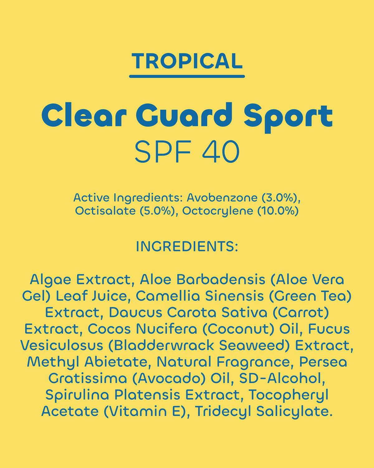 Seaweed Bath Co. Clear Guard SPF 40 with aloe, avocado and seaweed ingredients displayed