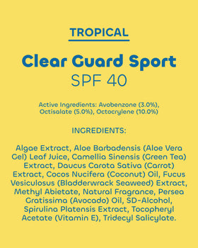 Seaweed Bath Co. Clear Guard SPF 40 with aloe, avocado and seaweed ingredients displayed