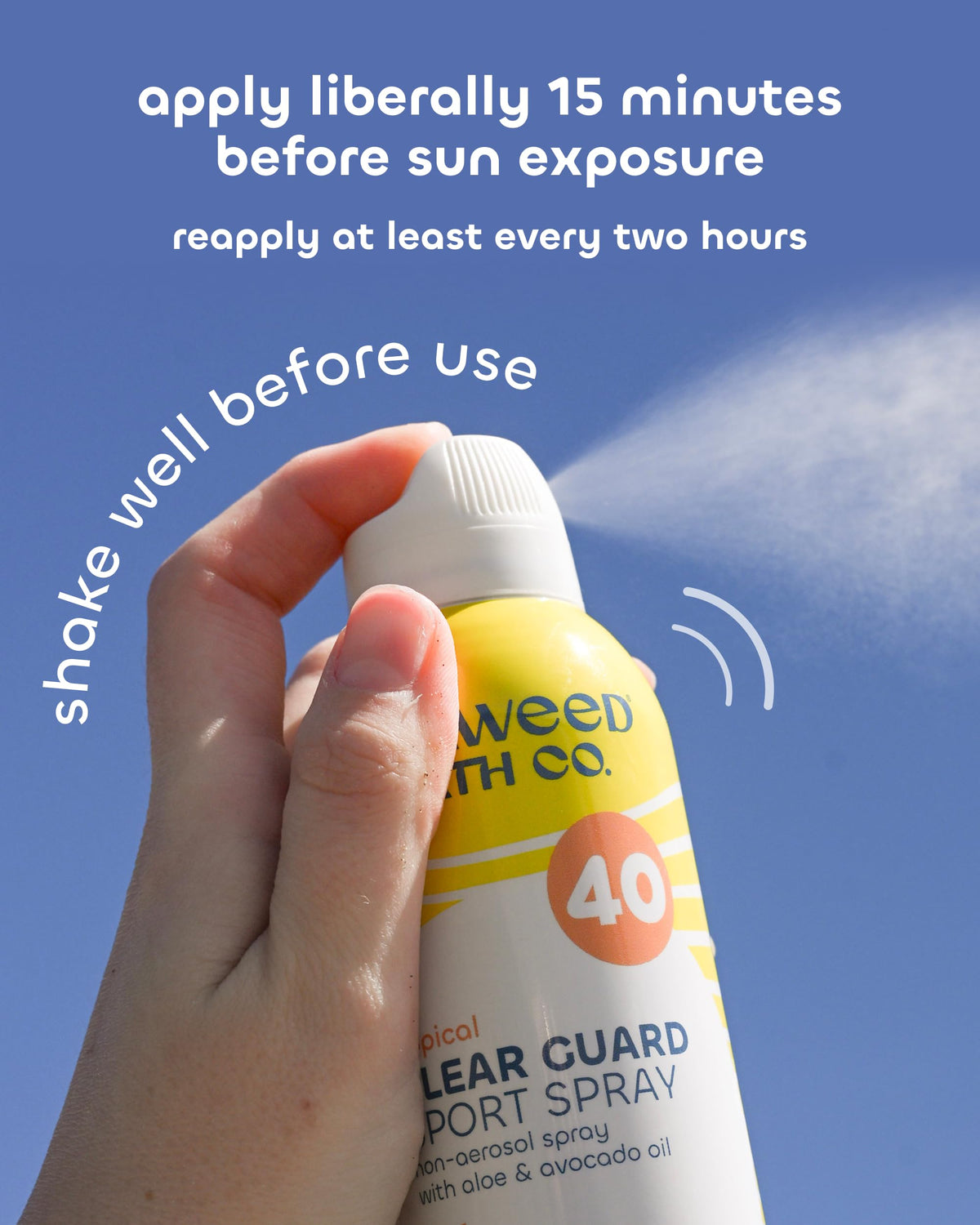 Seaweed Bath Co. Clear Guard SPF 40 next to a smartphone to show 6 oz scale