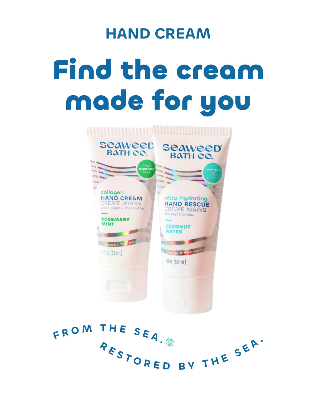 Seaweed Bath Co. tube on bathroom counter lifestyle shot conveying daily self-care benefit