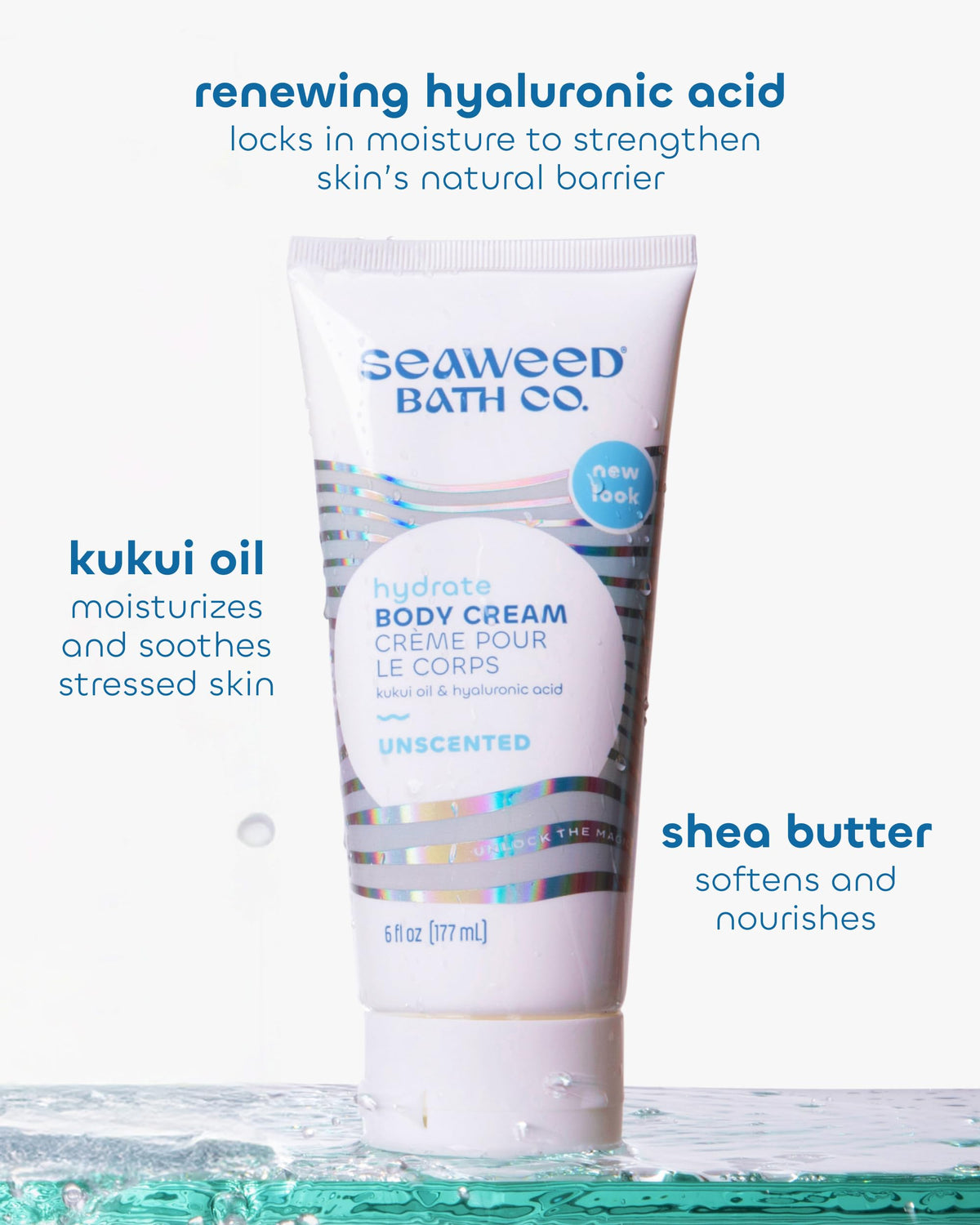 Seaweed Bath Co. ingredients kukui oil and Atlantic seaweed highlighting nourishment