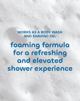 Seaweed Bath Co pouring body wash onto loofah for refreshing shower use