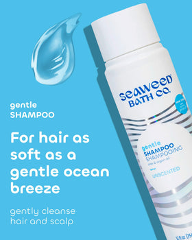 Seaweed Bath Co. shampoo texture pouring to show creamy, hydrating consistency