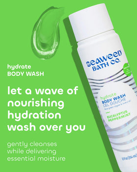 Seaweed Bath Co close-up foam texture showing hydrating creamy lather