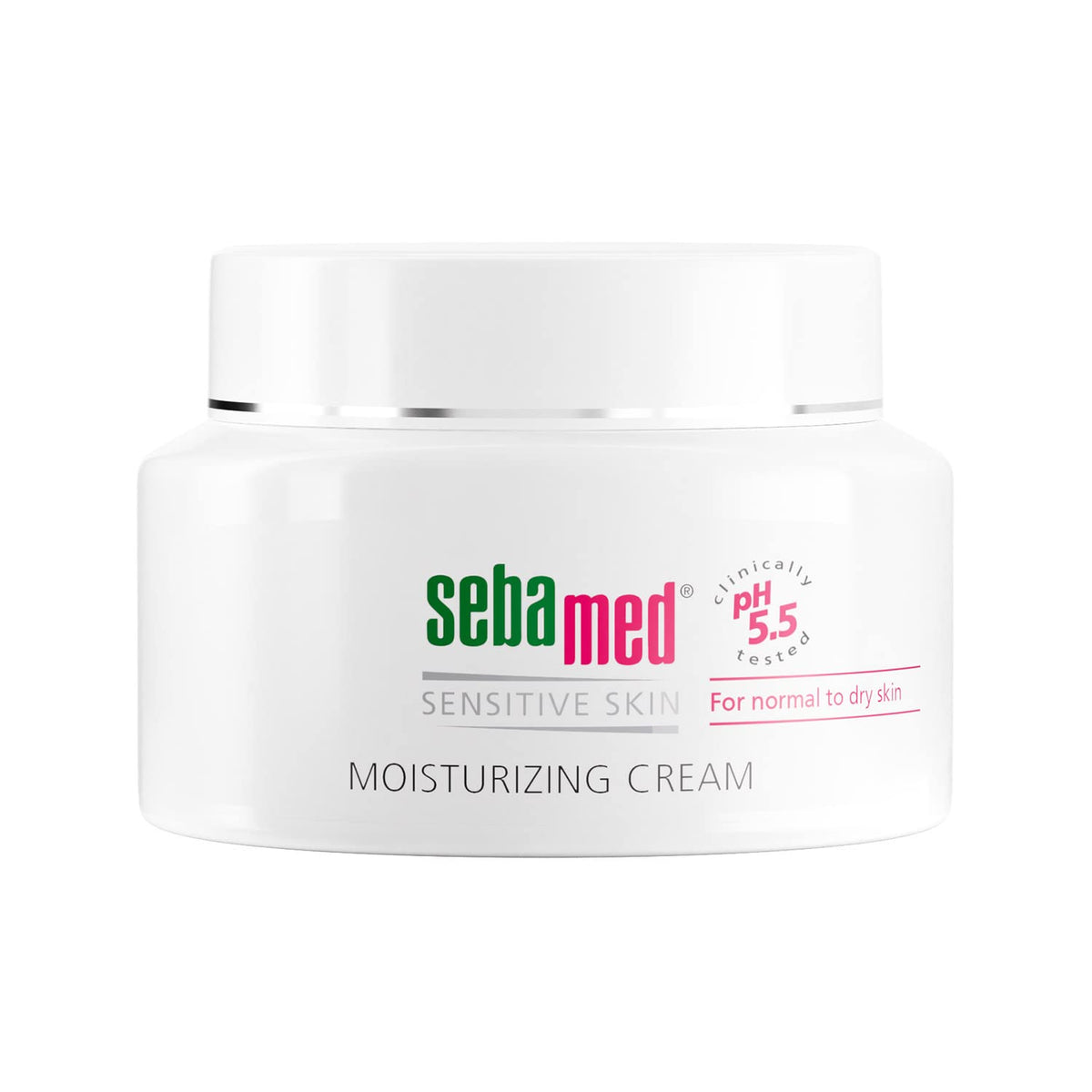 SEBAMED front packaging showing 75mL jar and clear branding for easy identification and trust