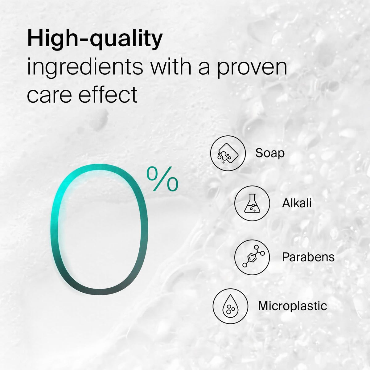 SEBAMED being poured into a hand, shows mild cleansing and easy rinseability