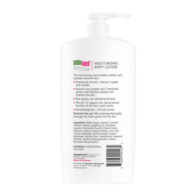 SEBAMED pump dispensing lotion onto hand, convenient one‑hand application benefit