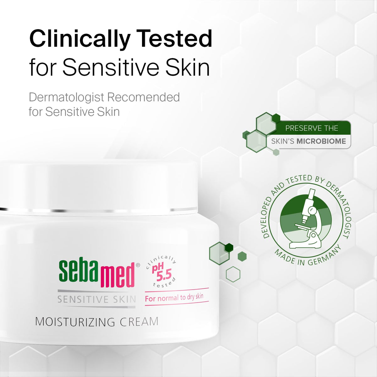 SEBAMED on bathroom vanity with skincare items showing daily routine compatibility benefit