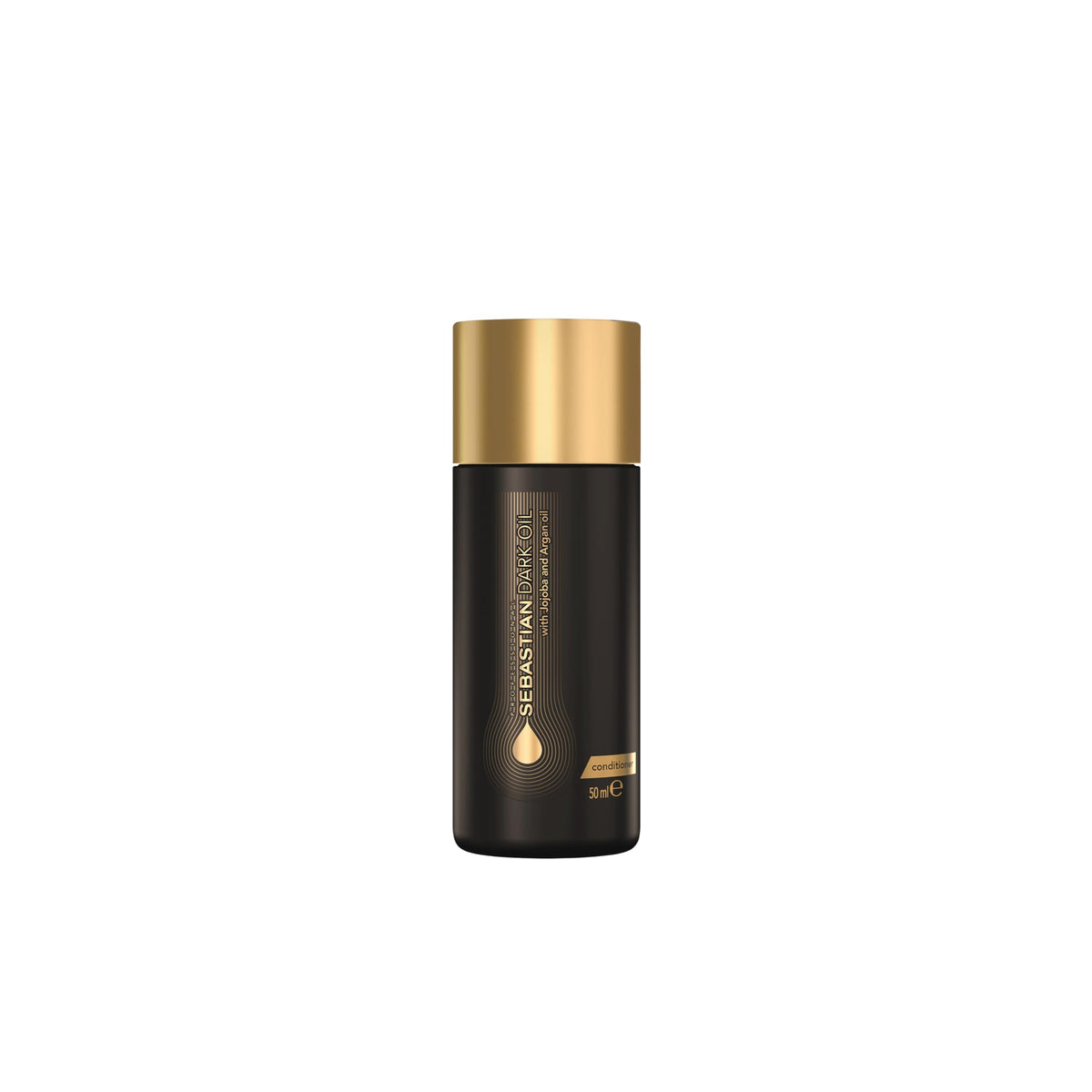 Sebastian front packaging shows travel-size conditioner and easy storage benefit
