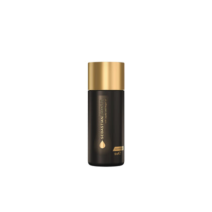 Sebastian front packaging shows travel-size conditioner and easy storage benefit