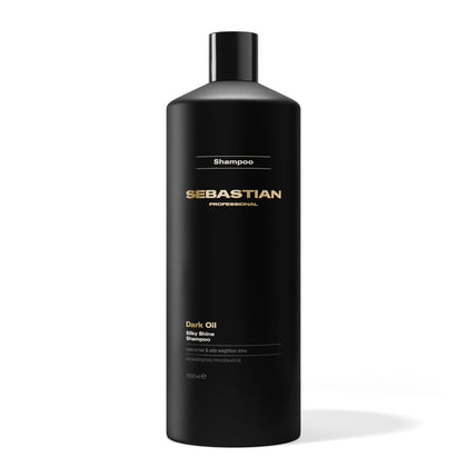 Sebastian Dark Oil front bottle showing 33.8 fl oz size and sleek design