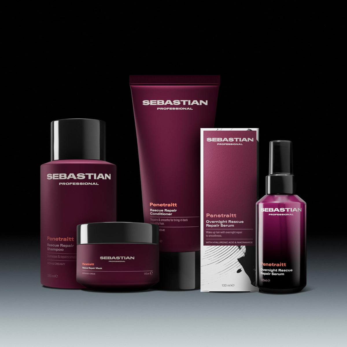 Sebastian Penetraitt on bathroom shelf suggesting everyday hair care benefit