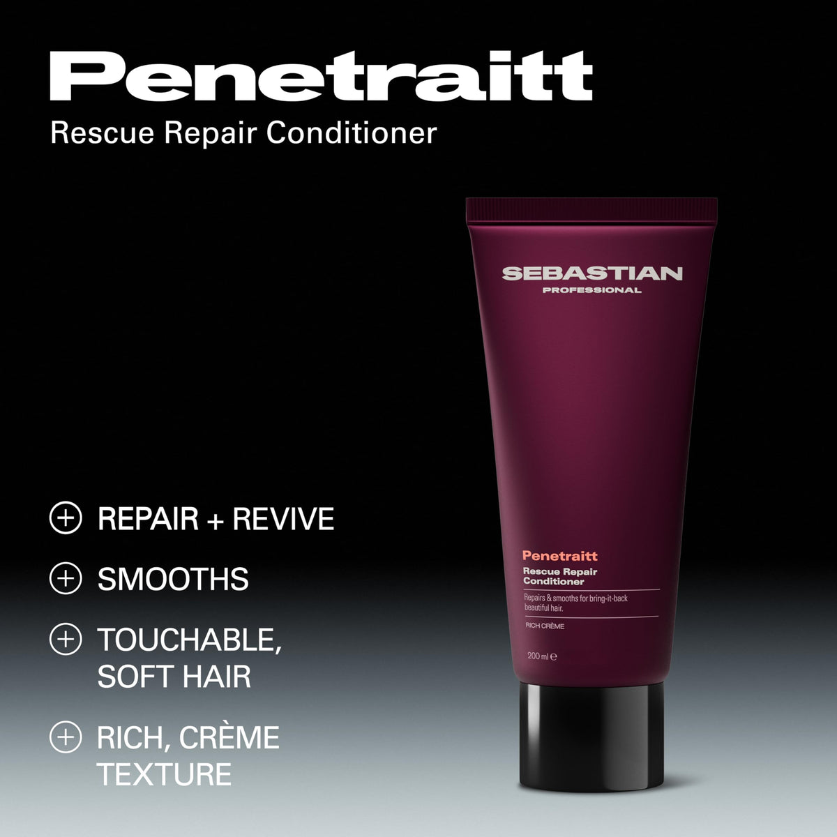 Sebastian Penetraitt cream texture swiped on palm for rich moisturizing benefit