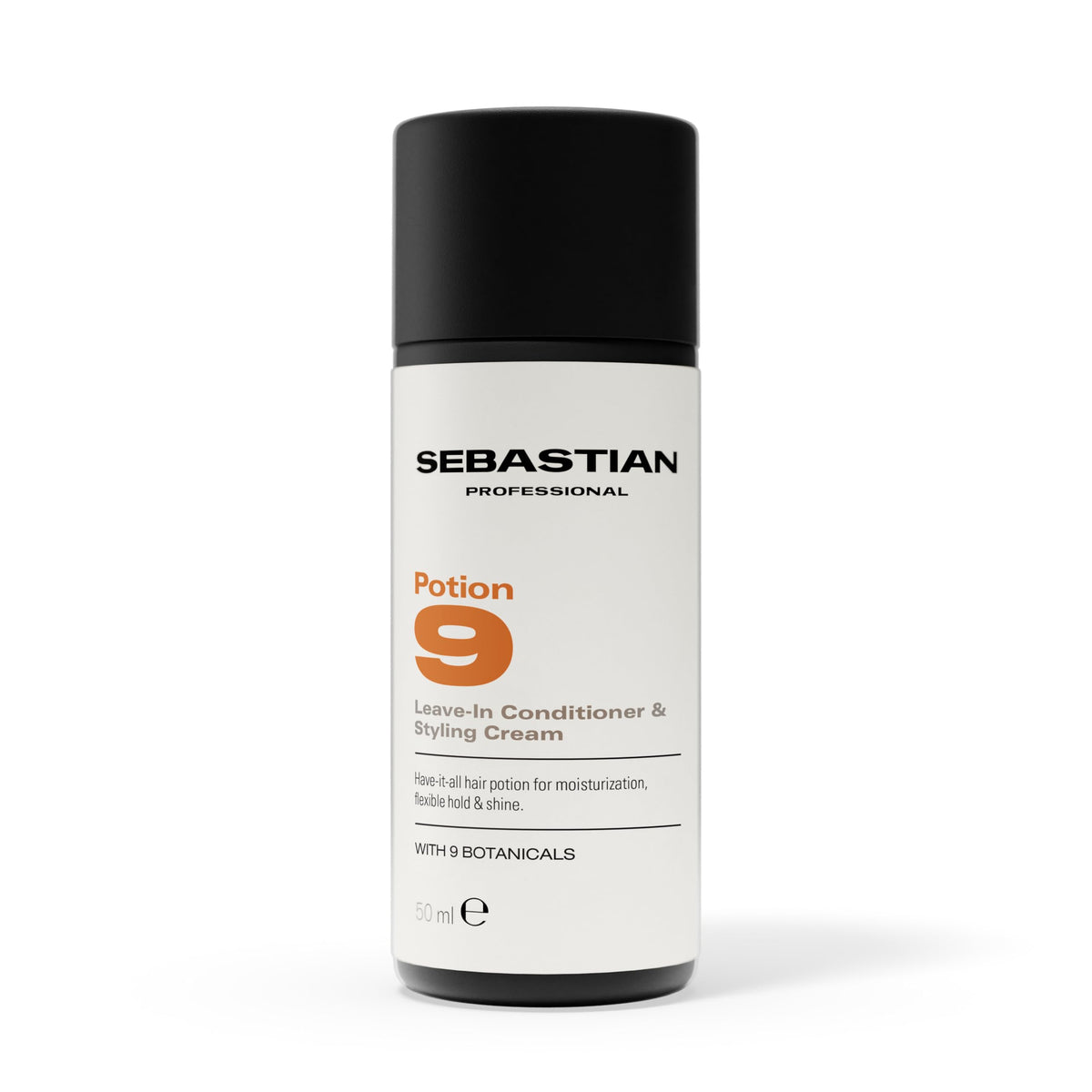 Sebastian Potion 9 front packaging showing trial-size tube and brand benefit