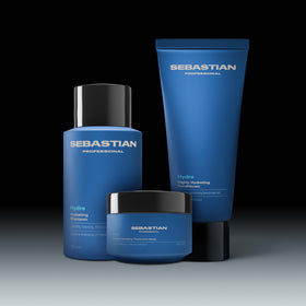 Sebastian product on salon counter in use for professional hydration benefit