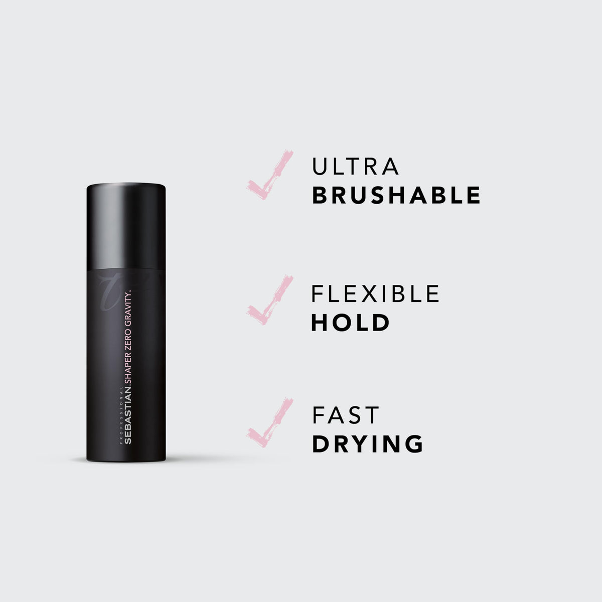 Sebastian Shaper Zero Gravity mist in motion demonstrating fast-dry, lightweight hold benefit