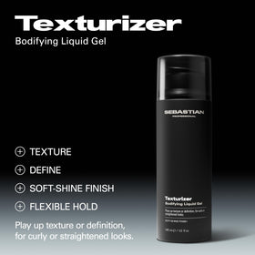 Sebastian Texturizer gel texture close-up reveals lightweight consistency for flexible hold