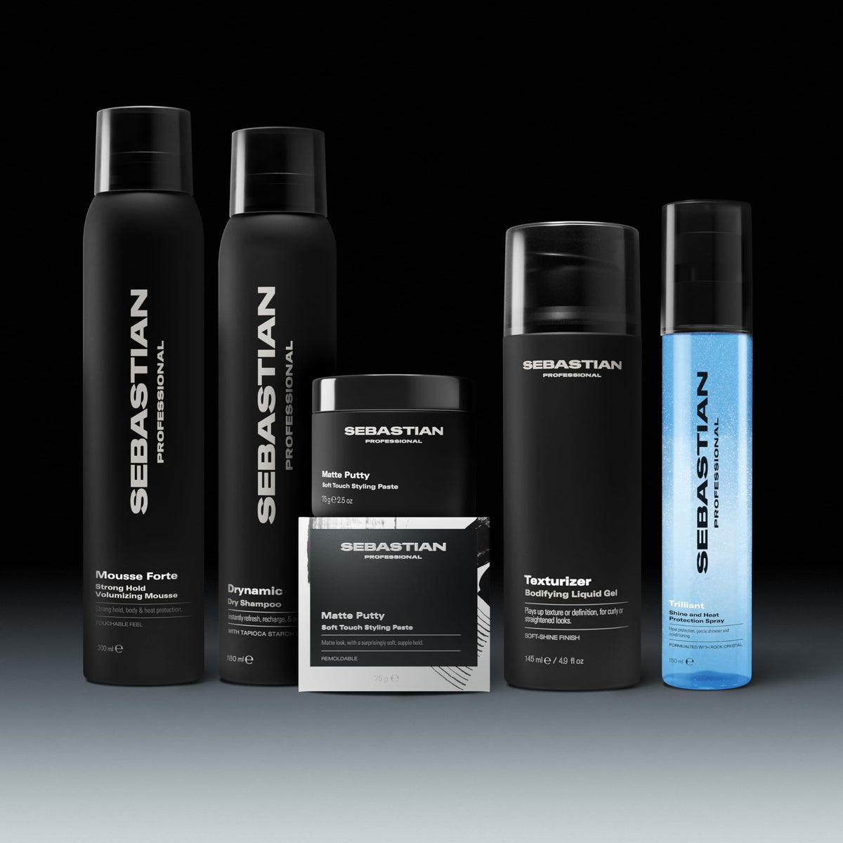 Sebastian Texturizer on bathroom shelf in lifestyle scene implying daily routine boost