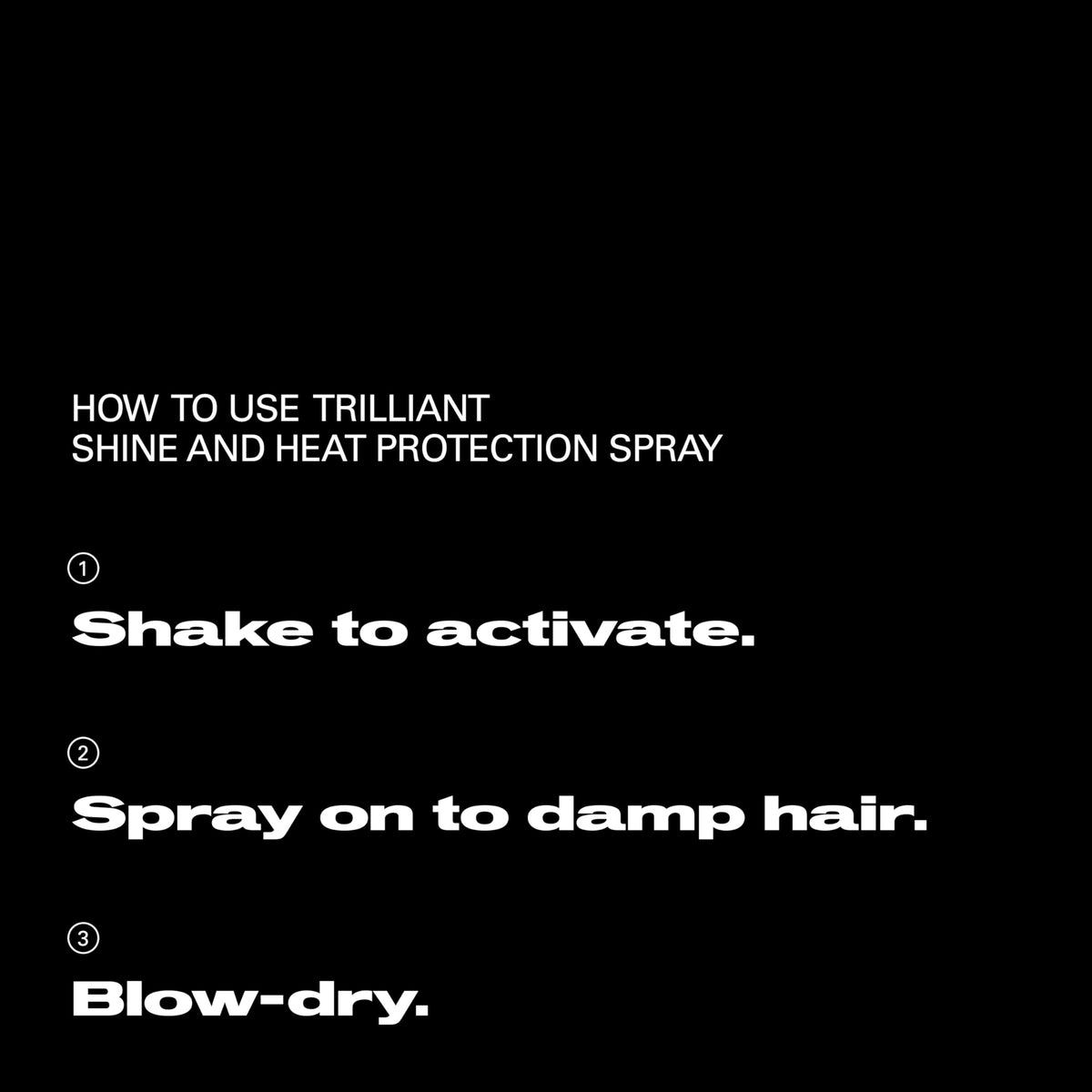 Sebastian Trilliant label detail with ingredients and styling directions