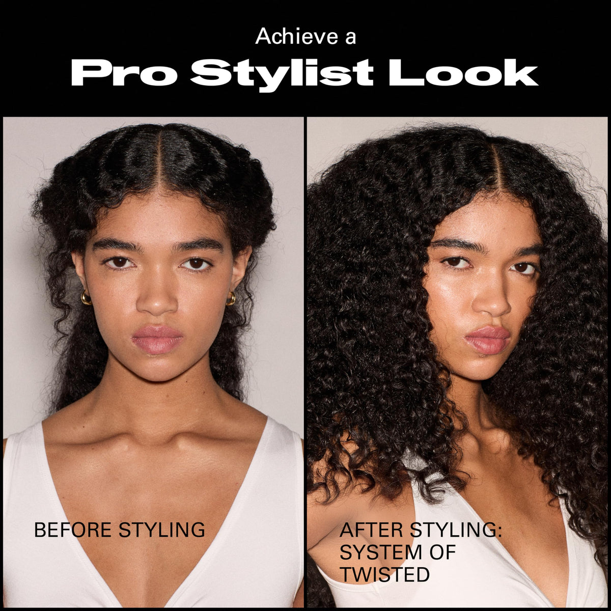 Sebastian product on wavy hair in lifestyle scene for natural definition