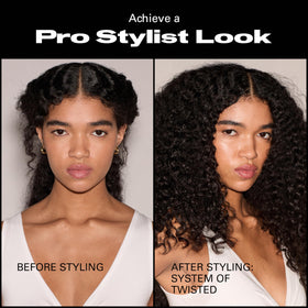 Sebastian product on wavy hair in lifestyle scene for natural definition