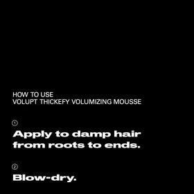 Blow-dry result with Sebastian Volupt Thickefy showing visible root lift and volume