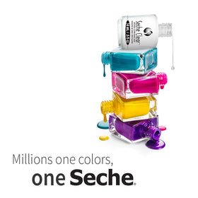 Seche clear on a salon table with tools illustrating professional use