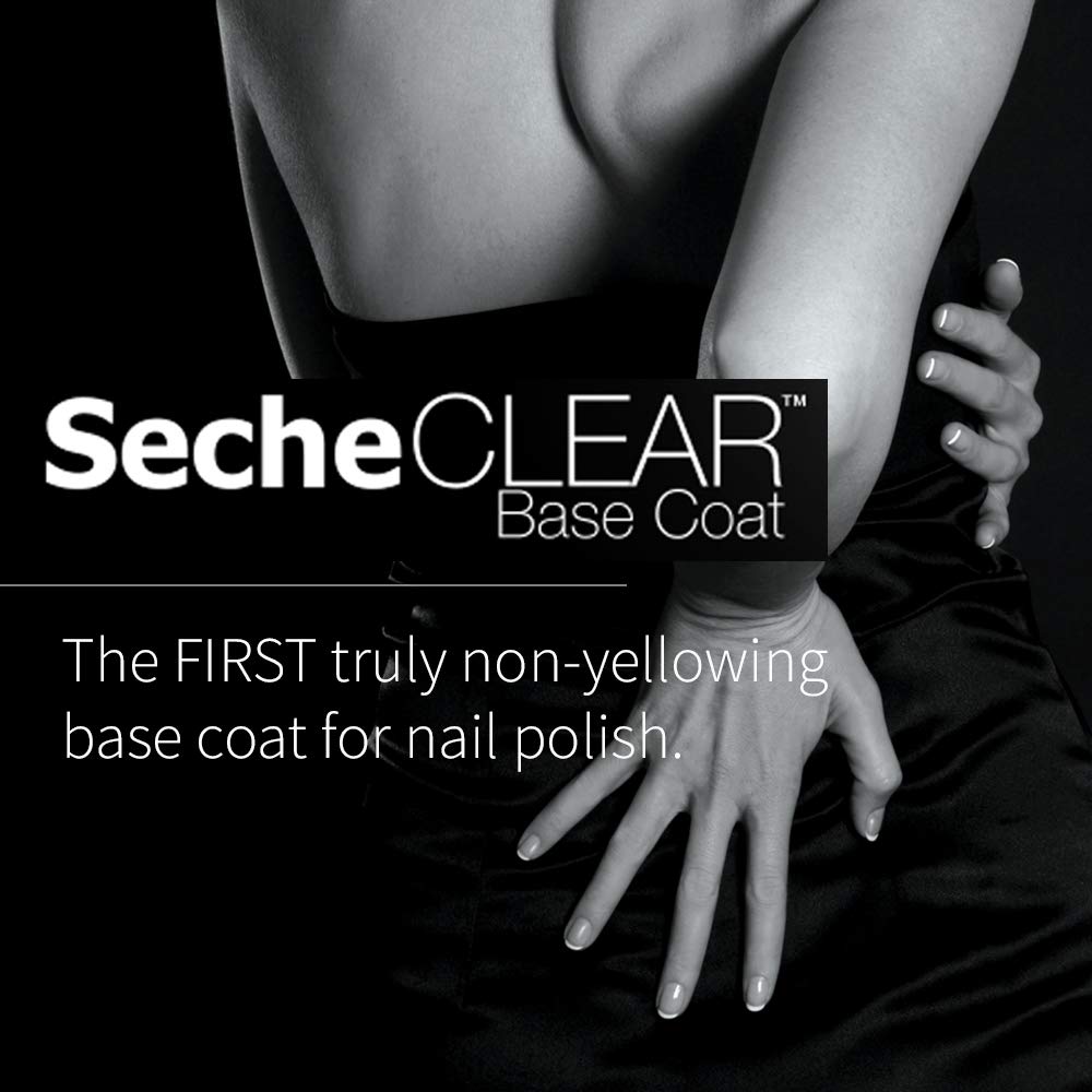Seche clear under colored polish demonstrating improved color protection
