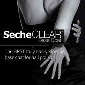 Seche clear under colored polish demonstrating improved color protection