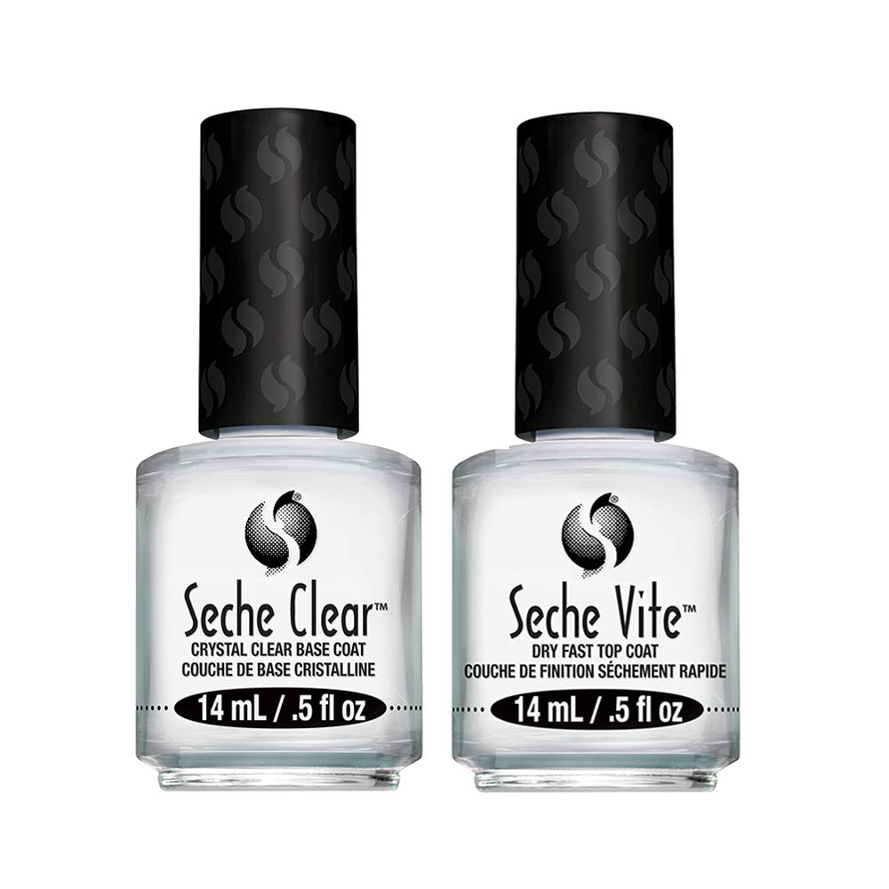 Seche front packaging showing both base and top coat for protection