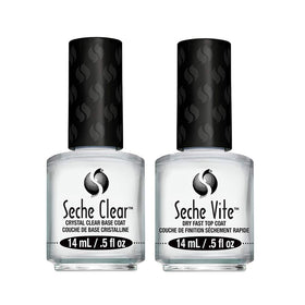 Seche front packaging showing both base and top coat for protection