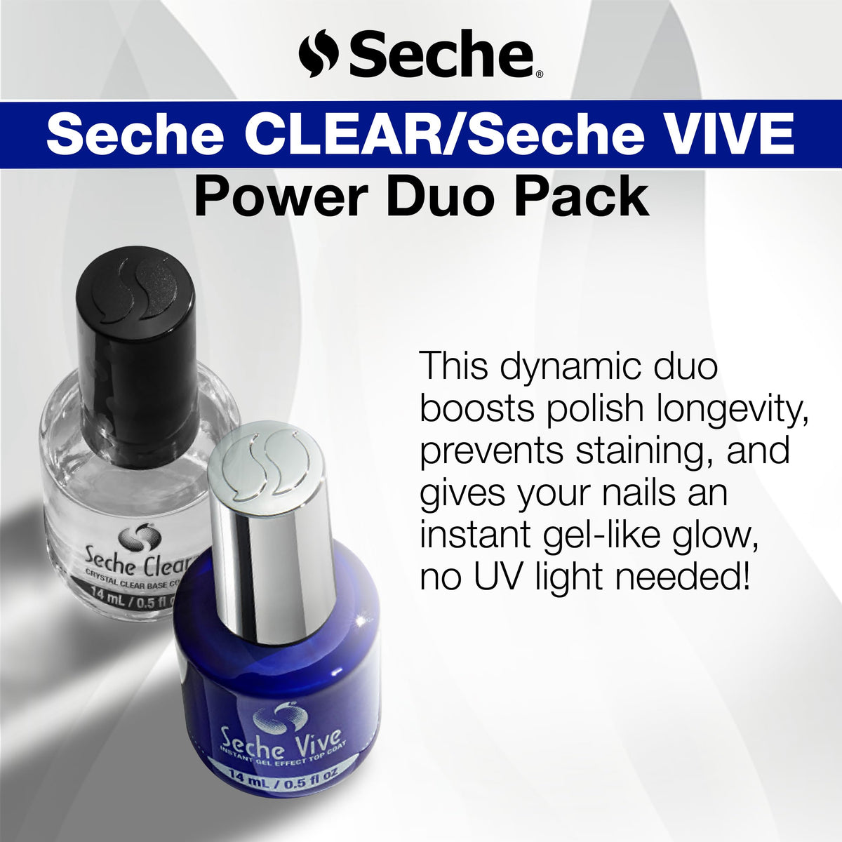 Seche Vive top coat close-up displaying mirror-like shine