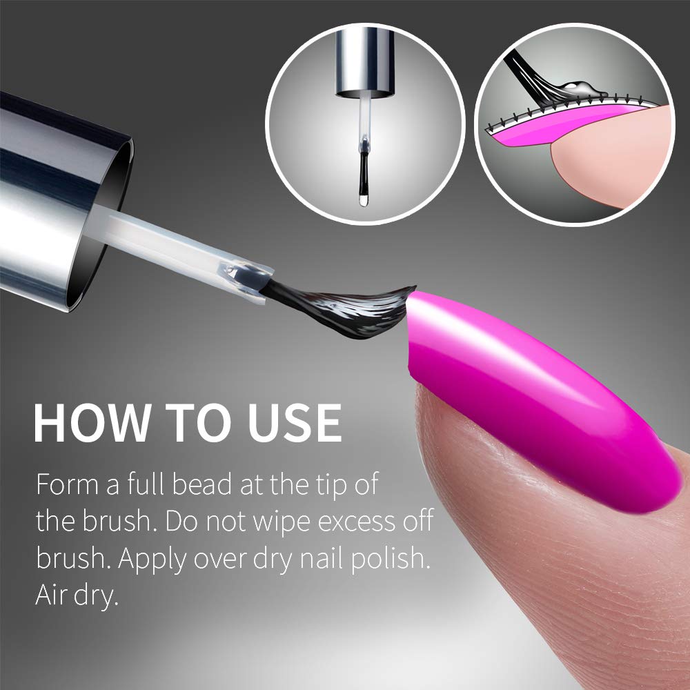 Seche Vive finished nails in hand after drying showing chip-resistant glossy finish
