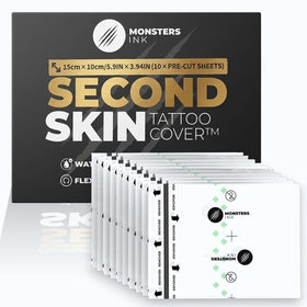 Second Skin Tattoo Cover matte texture close-up prevents fabric sticking