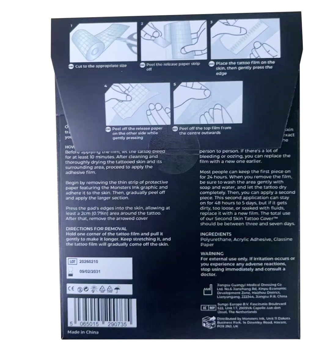 Second Skin Tattoo Cover adhesive edge detail demonstrates secure longwear