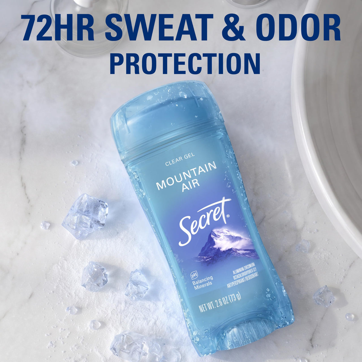 Secret applied to underarm demonstrating fresh, sweat-control benefit