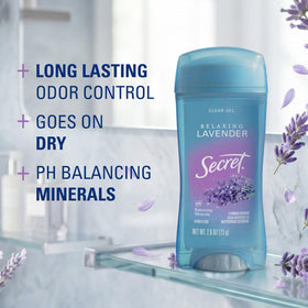 Secret back label with ingredients and directions for confident use benefit